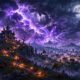 Fortnite v42.40 update - Fortnitemares island at night with a glowing rift in the sky