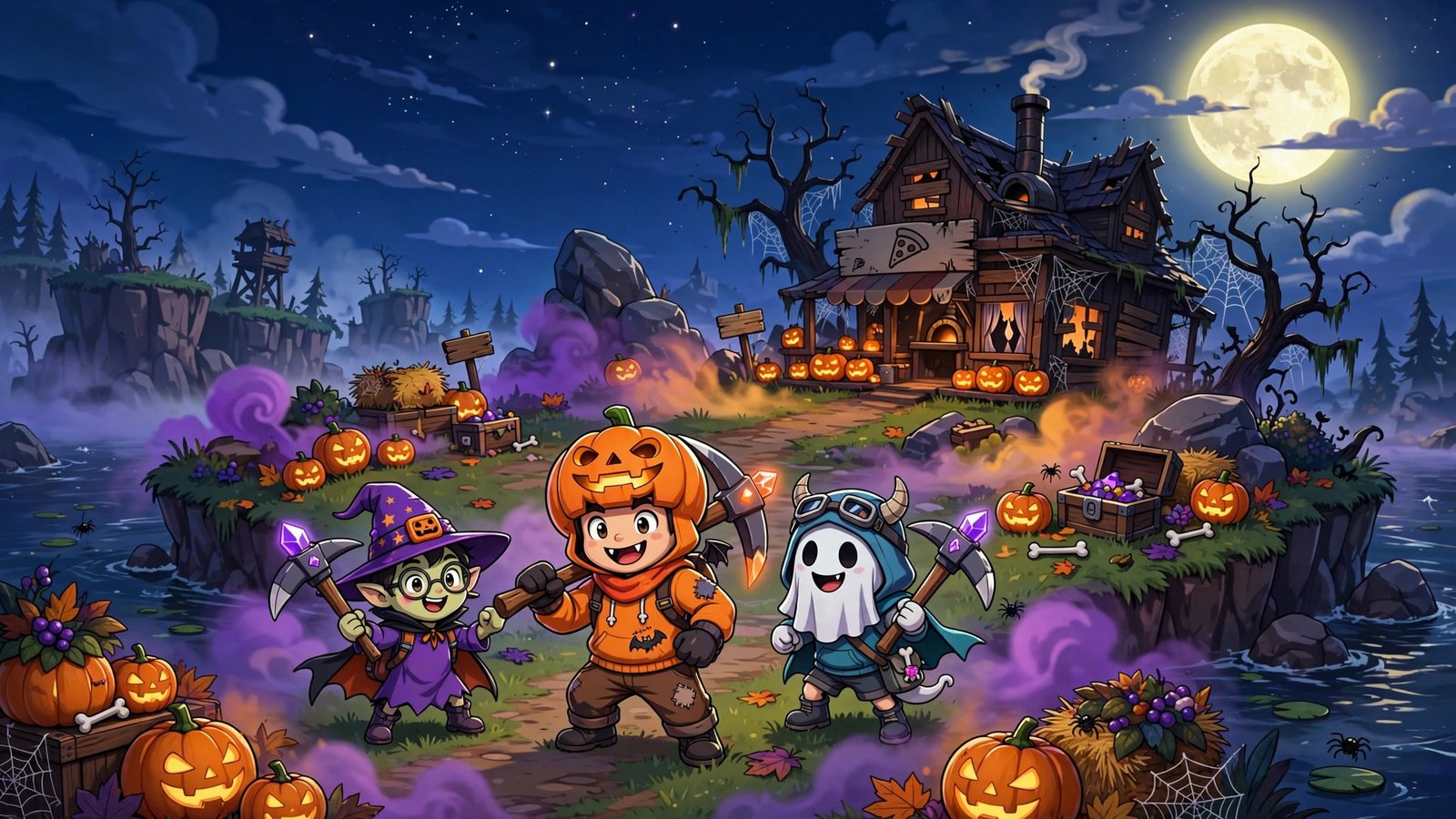 Fortnitemares 2026 - Fortnite Halloween event on a spooky island at night
