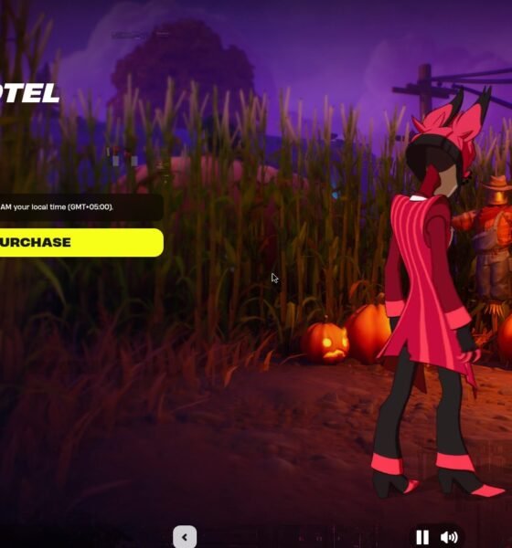 Hazbin Hotel Bundle in the Fortnite Item Shop showing Alastor, 4,000 V-Bucks