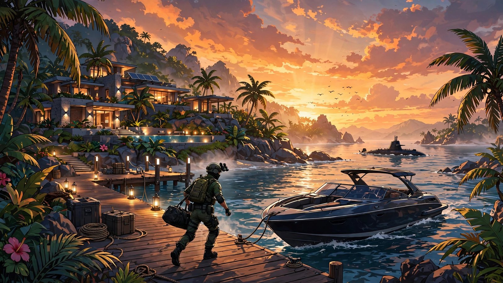 How to make money fast in GTA Online - Cayo Perico island heist compound at sunset
